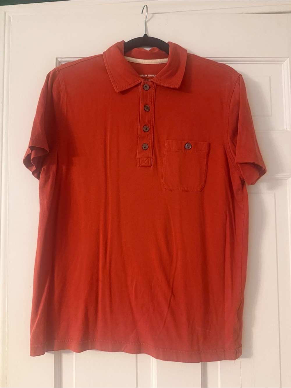 Men's Dark Orange Polo Shirt with Pocket